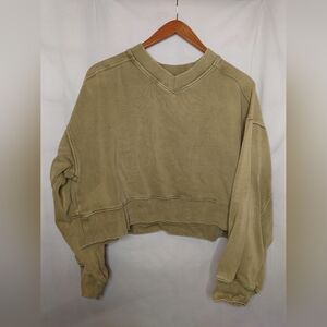 American Rag Khaki Ribbed Pullover